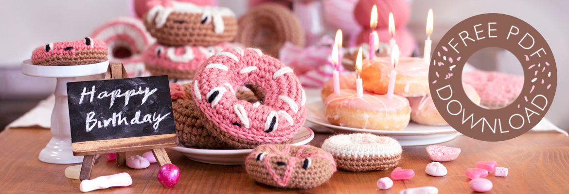 birthday sale free pdf download crochet toft celebrate doughnut treat tasty
